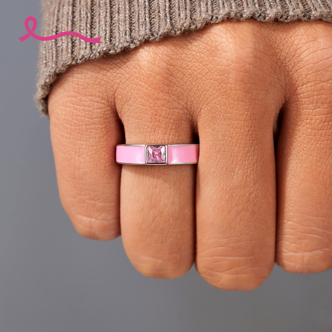 I Am Enough To Defeat Breast Cancer Pink Ring