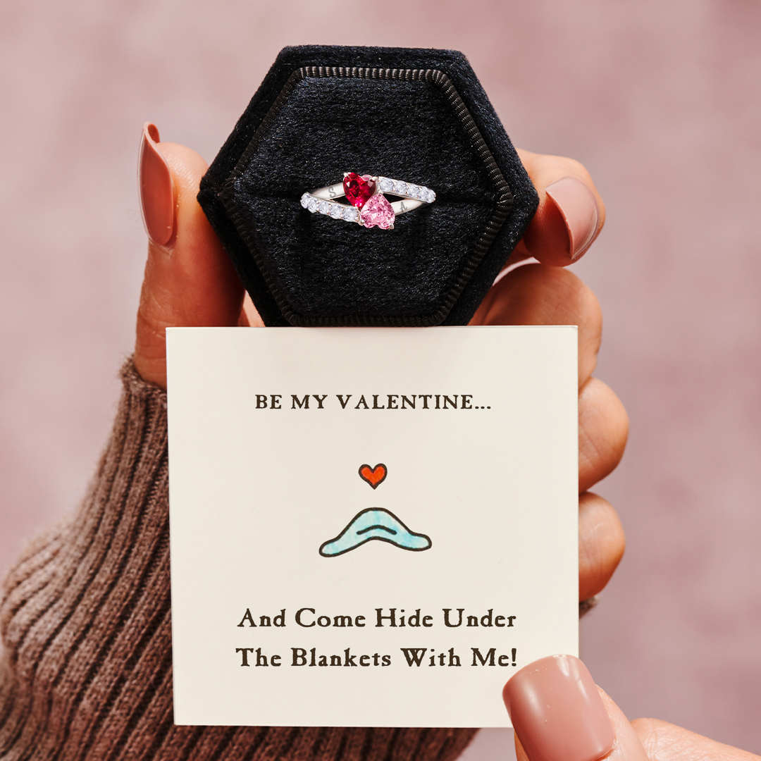Be My Valentine Heart Birthstone Ring