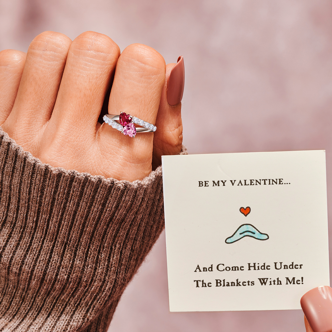 Be My Valentine Heart Birthstone Ring