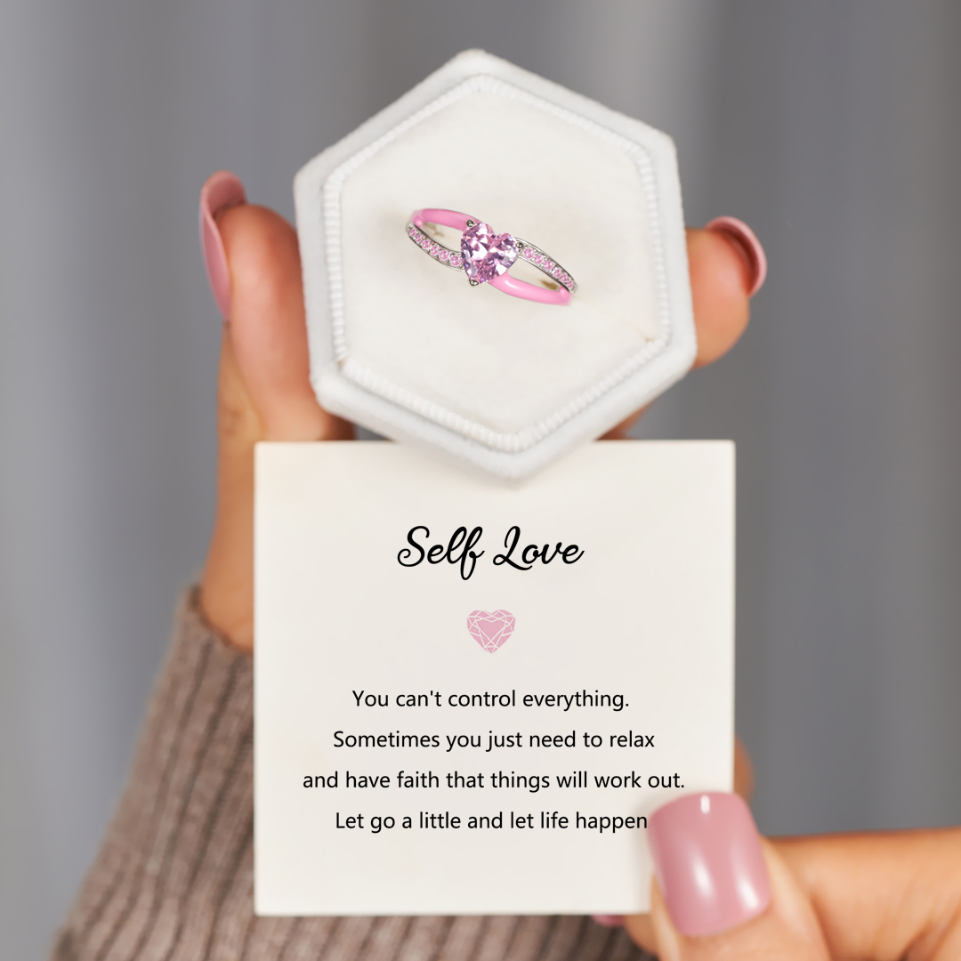 Let Go A Little And Let Life Happen Self Love Heart Ring