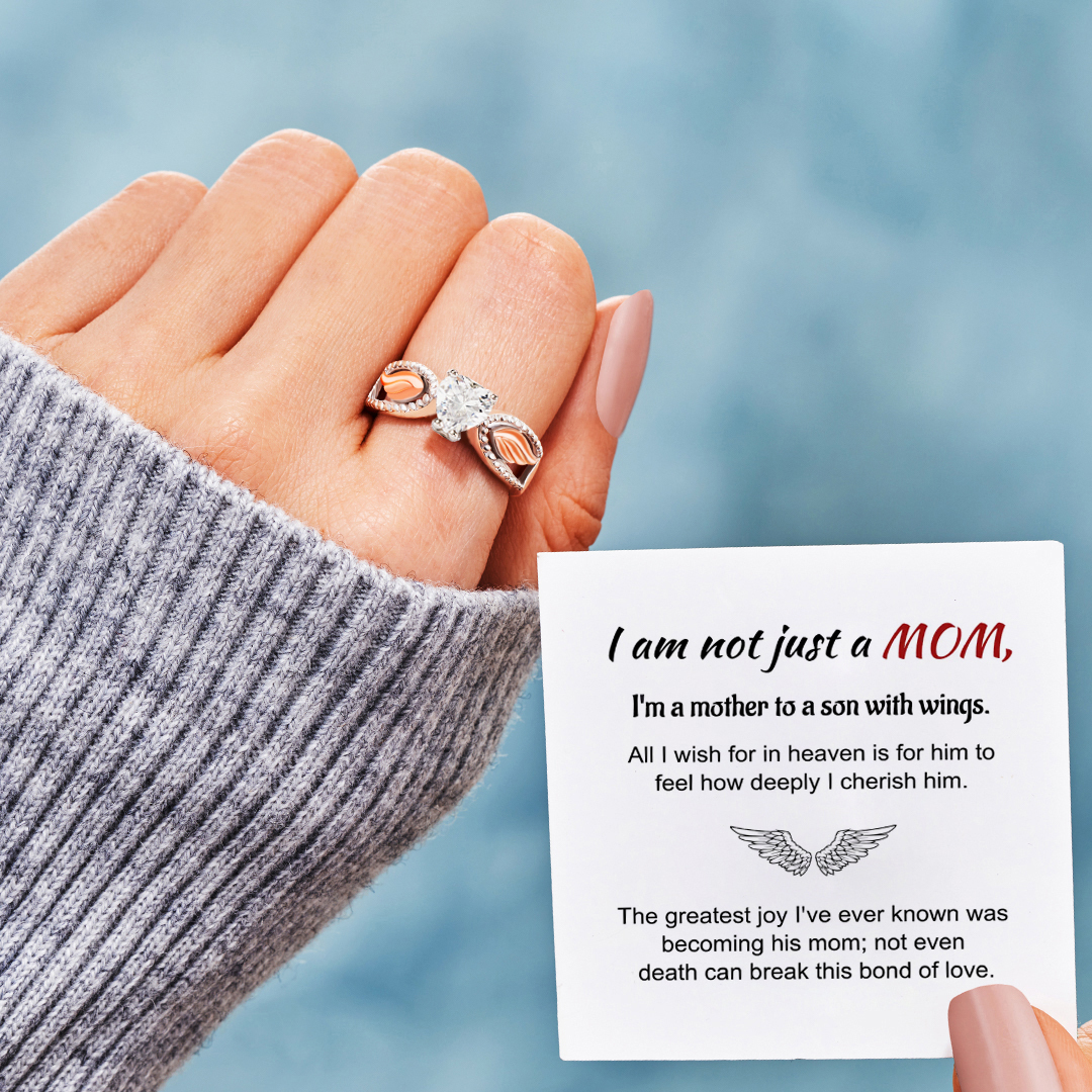 I'm A Mother To A Son With Wings Memorial Ring