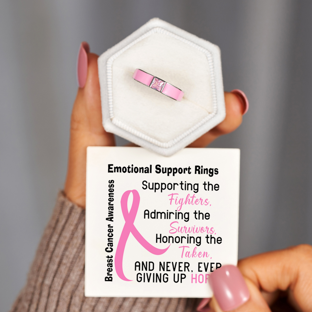 Emotional Support Pink Square Ring