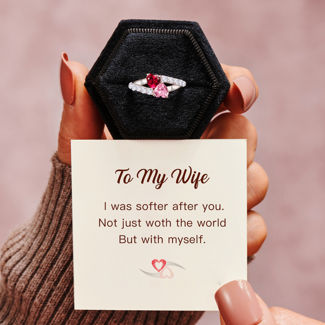 I Was Softer After You Two Birthstone Ring