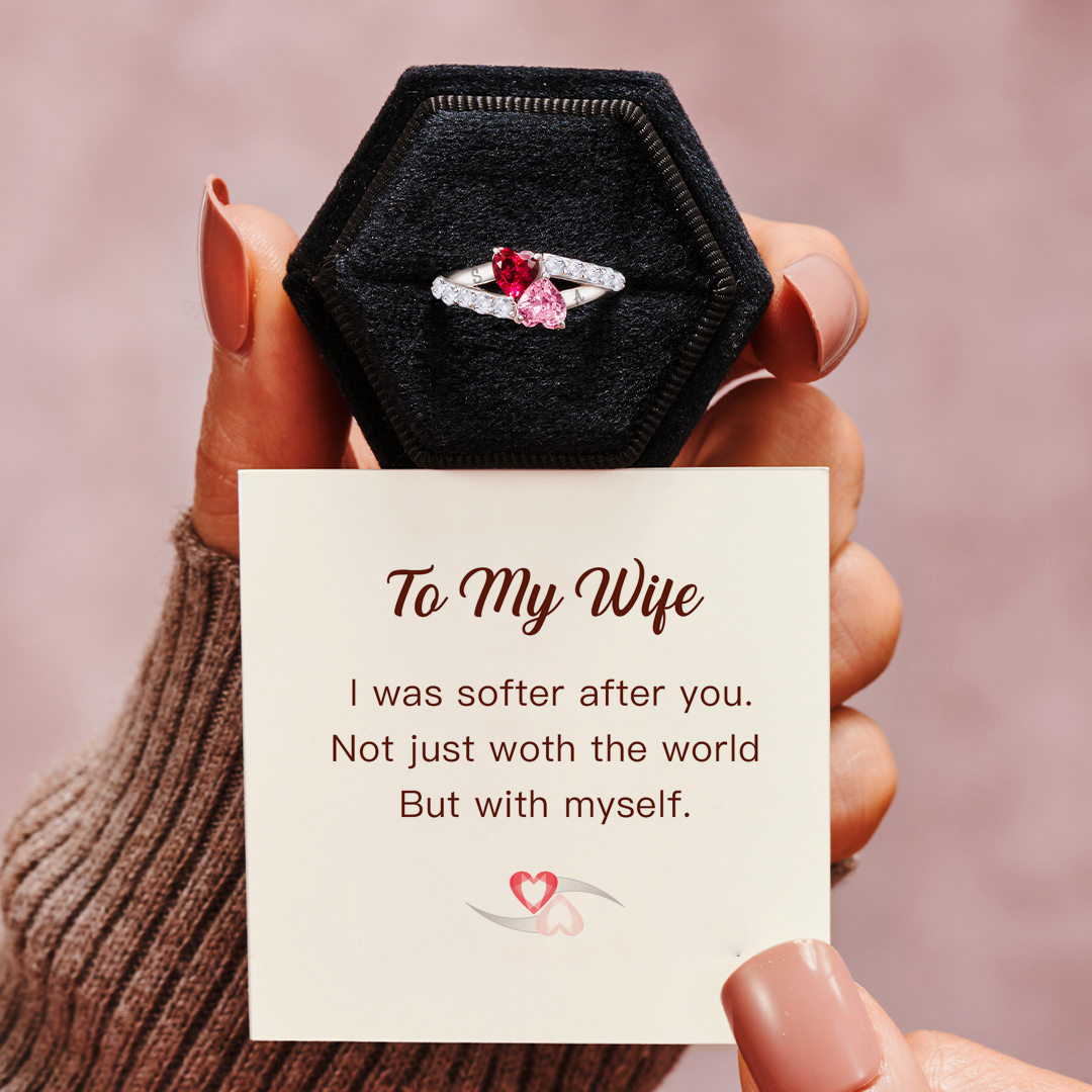 I Was Softer After You Two Birthstone Ring
