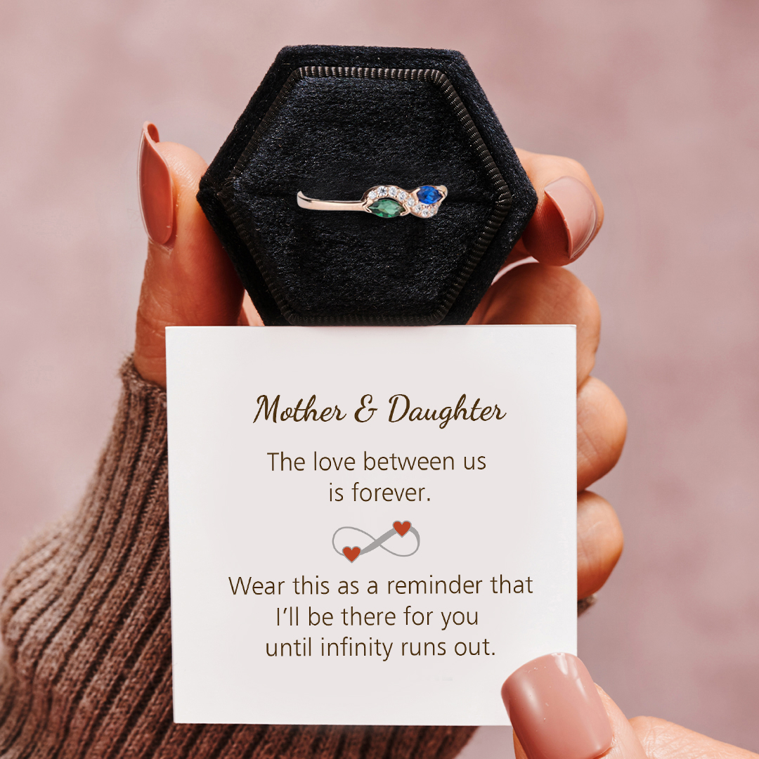 Infinity Love Between Mother & Daughter Birthstone Ring