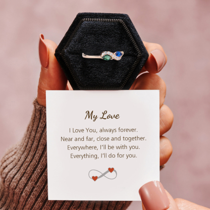 I Love You Forever Infinity Birthstone Ring