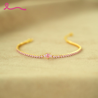 Raise Awareness I Am Enough Pavé Pink Heart Bracelet
