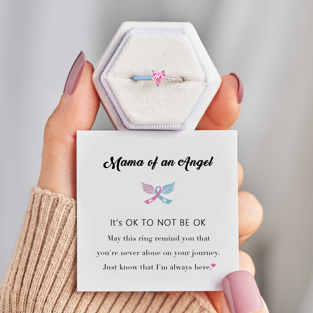 Mama Of An Angel Enamel Ring