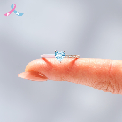 Mama Of An Angel Blue Heart Ring
