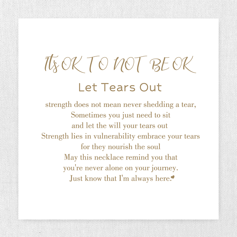 It's OK TO NOT BE OK Let Tears Out Birthstone Ring