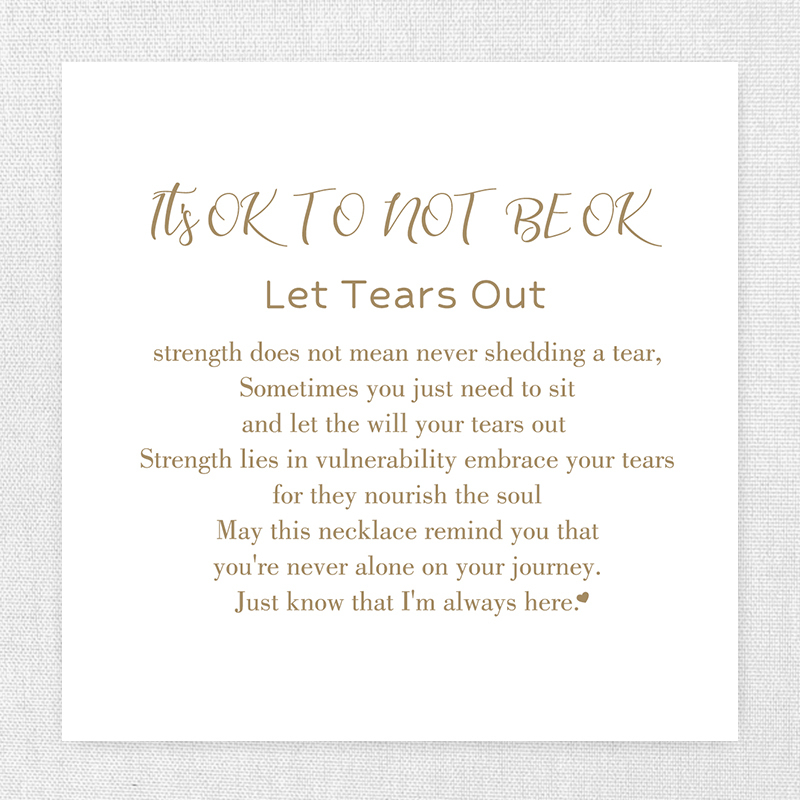 It's OK TO NOT BE OK Let Tears Out Birthstone Ring