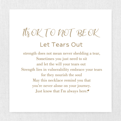It's OK TO NOT BE OK Let Tears Out Birthstone Ring