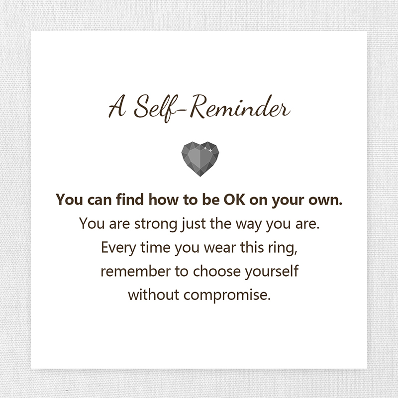 A Self-Reminder OK On Your Own Diamond Ring
