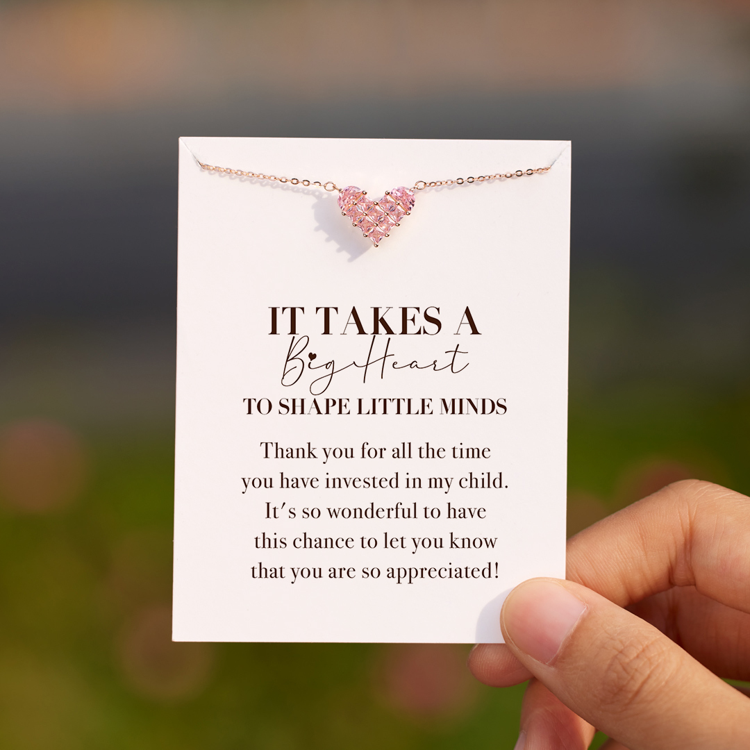 A Token Of Appreciation For Teacher Heart Necklace