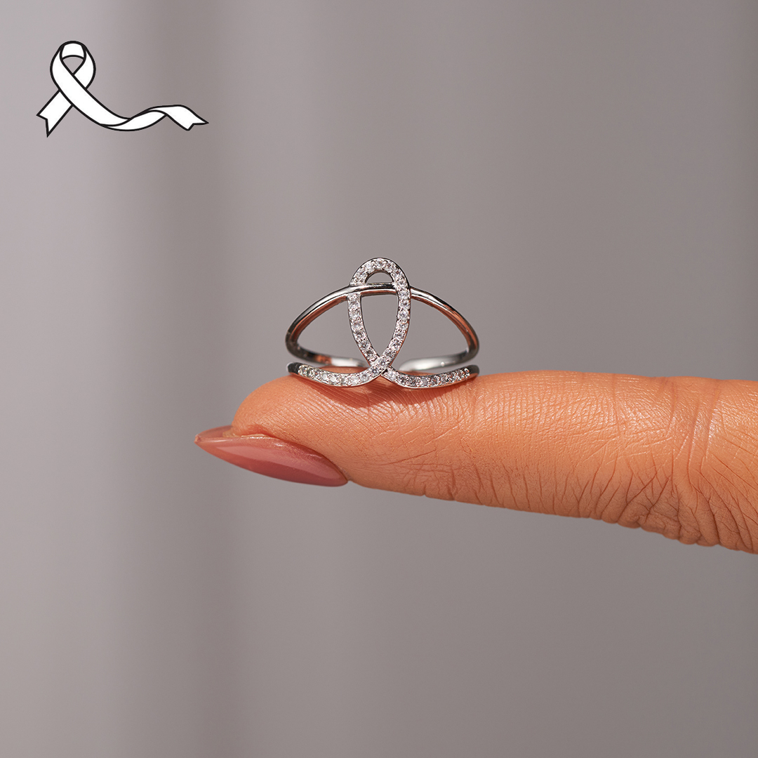 I Am Enough White Ribbon Lung Cancer Ring