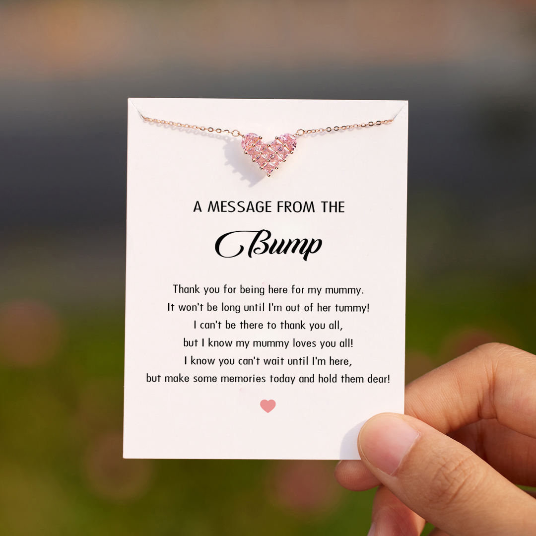 A Message From The Bump Heart Necklace