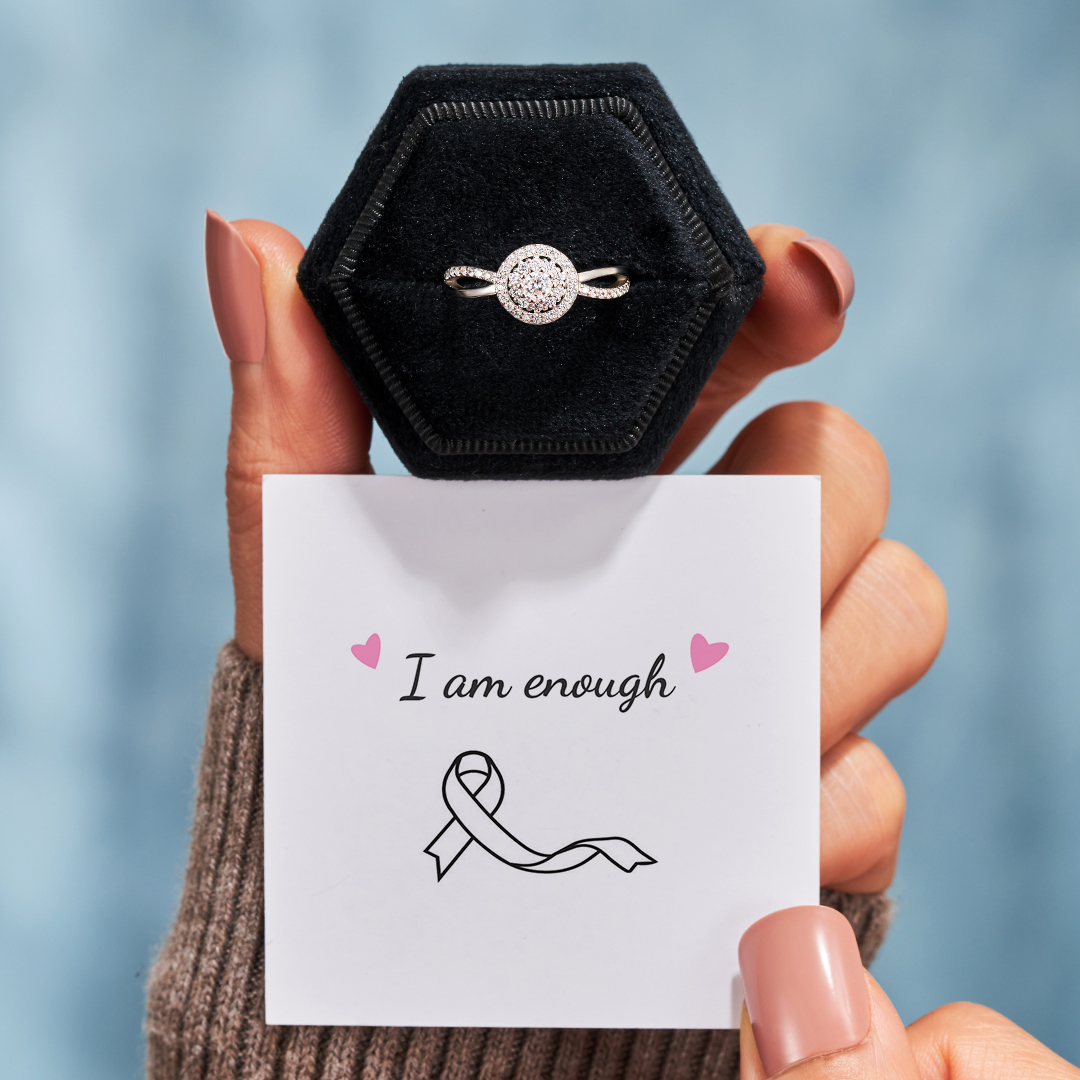 I Am Enough Eternal Hope Circle Lung Cancer Ring