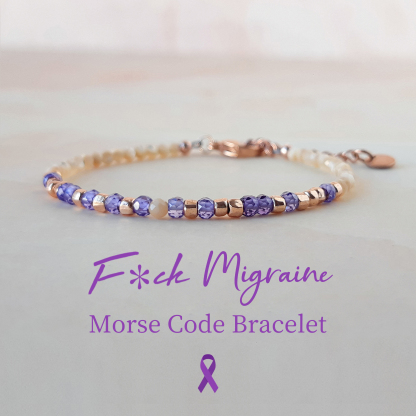 F❤️ck Migraine Purple Morse Code Bracelet