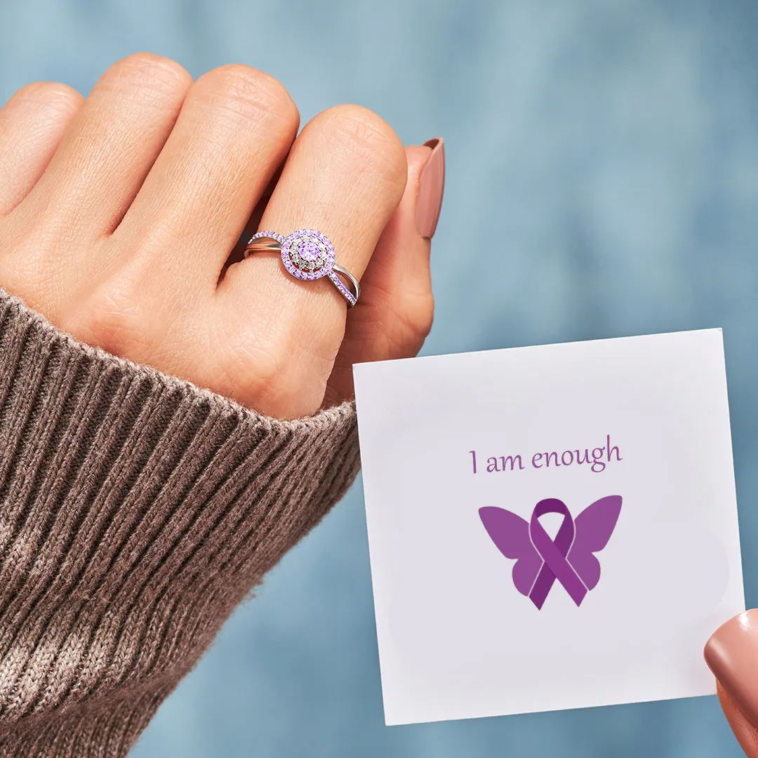 Lupus Awareness Circle Ring