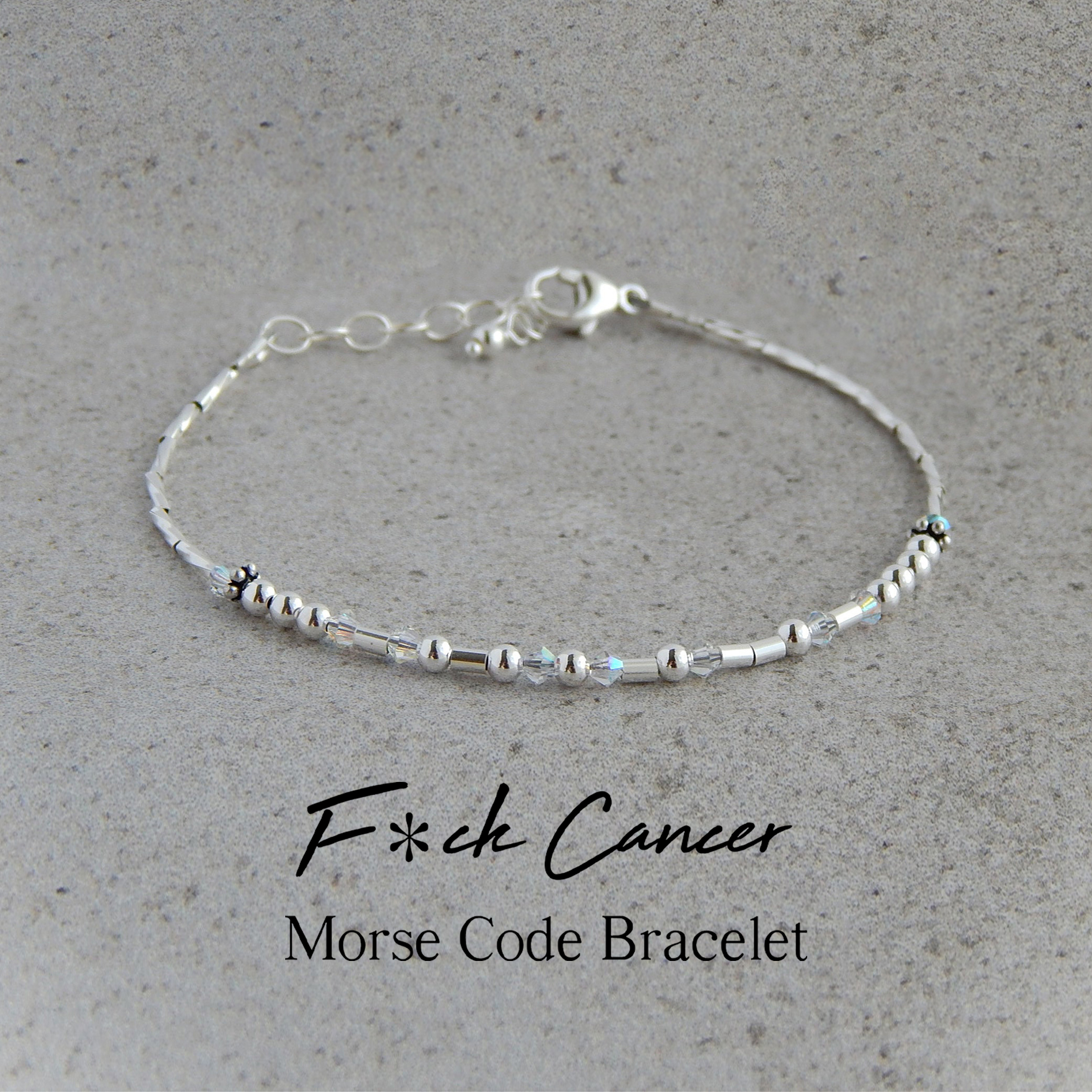 F❤️ck Cancer Cure Morse Code Bracelet