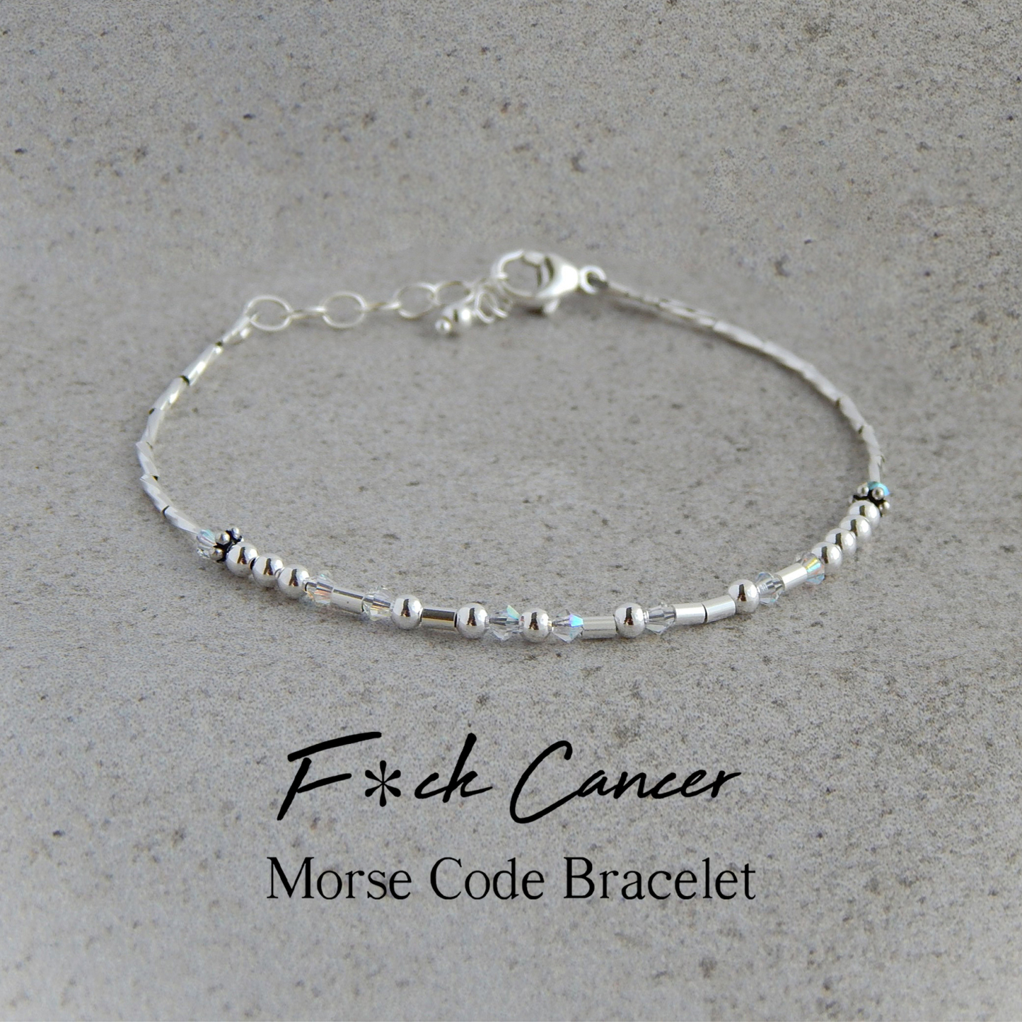 F❤️ck Cancer Cure Morse Code Bracelet