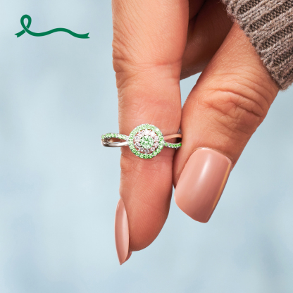 I Am Enough Evergreen Circle Liver Cancer Ring