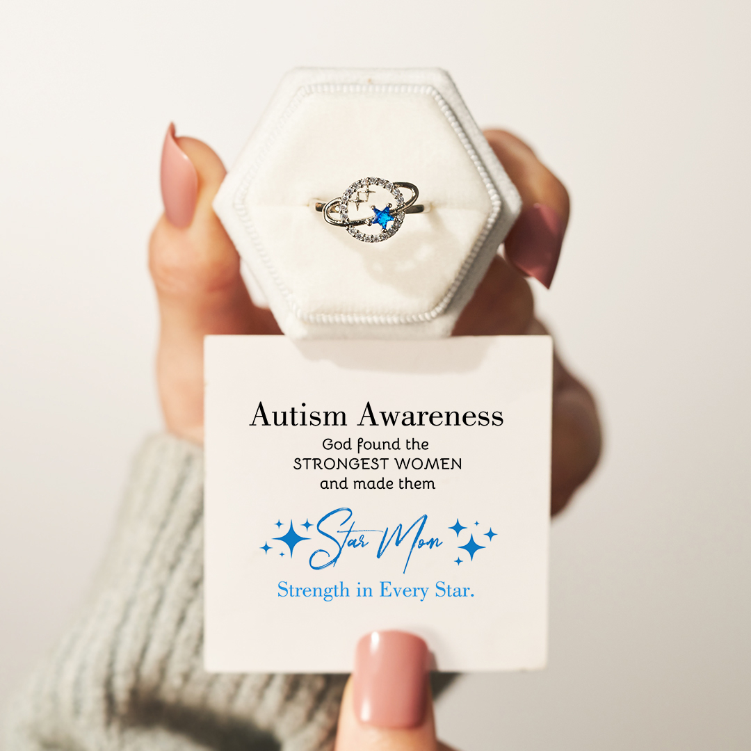 Autism Awareness Star Planet & Stars Ring