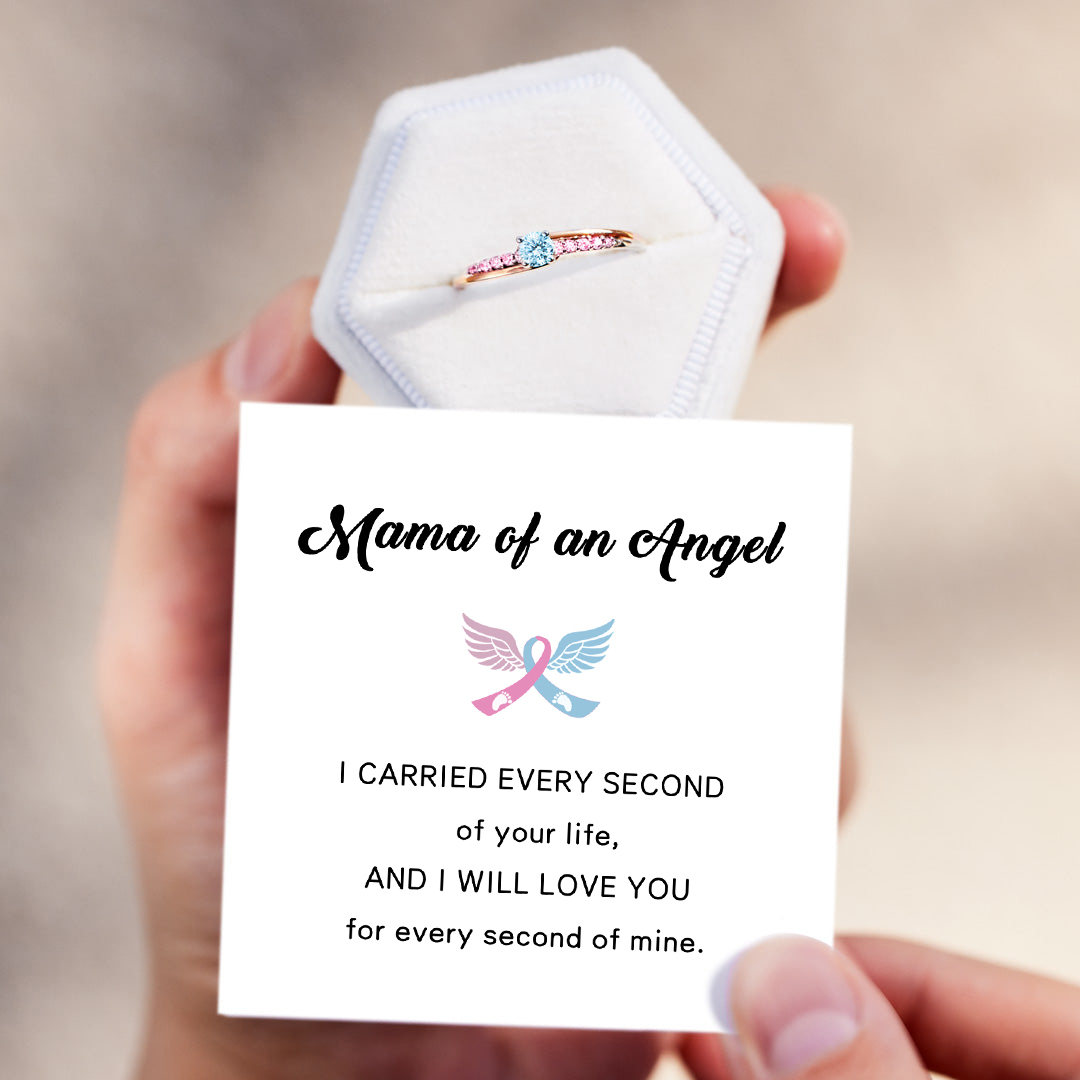 Mama Of An Angel Round Cut Accent Ring
