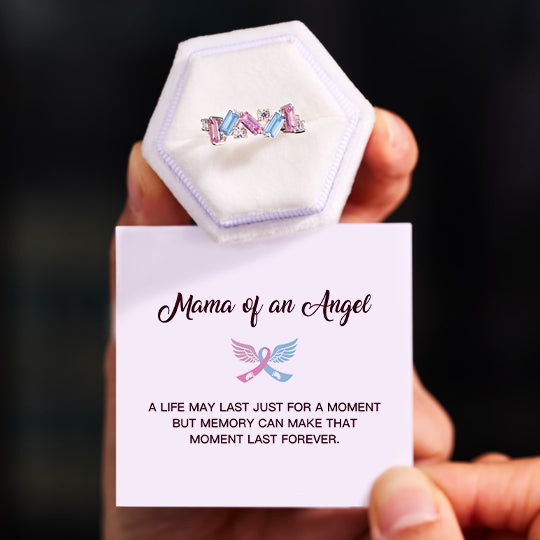 Mama Of An Angel Remembrance Blue&Pink Broken Ring