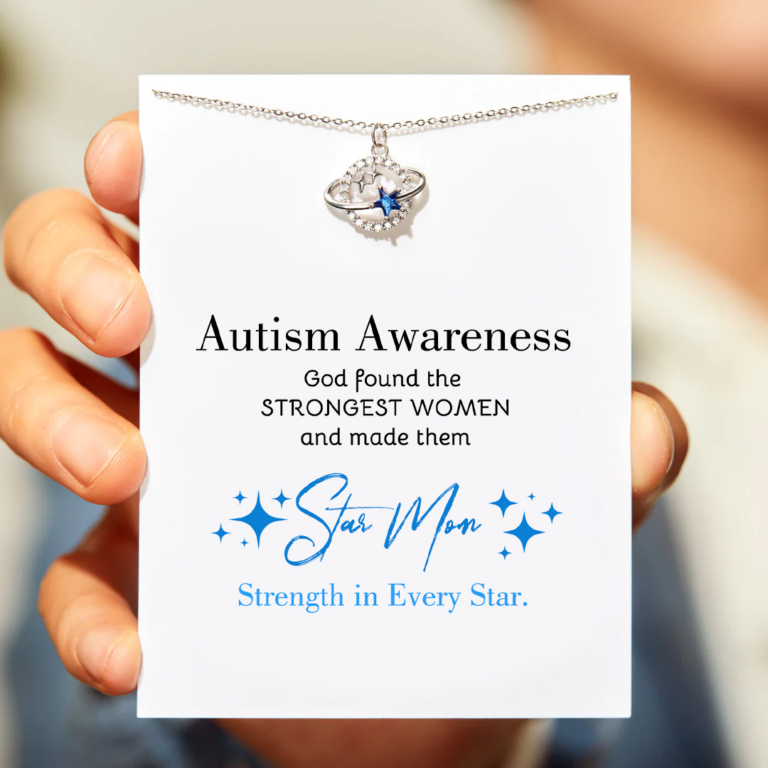 Star Mom Autism Awareness Gift Star Necklace