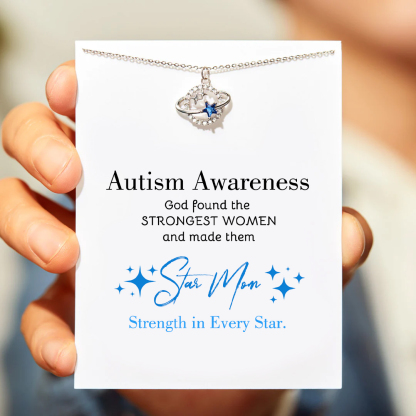 Star Mom Autism Awareness Gift Star Necklace