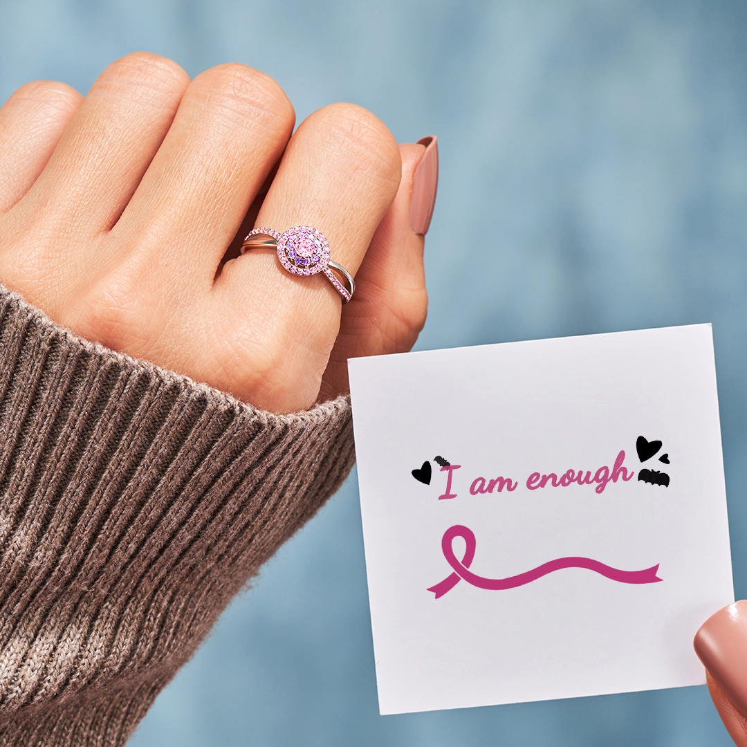 Halloween Special Edition For Breast Cancer Hope Purple Circle Ring