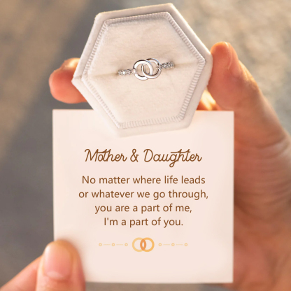 Mother & Daughter Forever Linked Pavé Interlocking Ring
