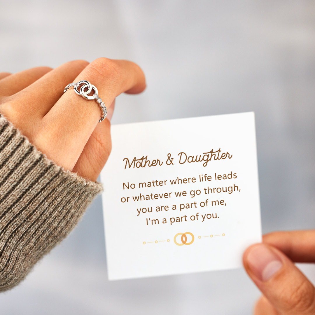 Mother & Daughter Forever Linked Pavé Interlocking Ring