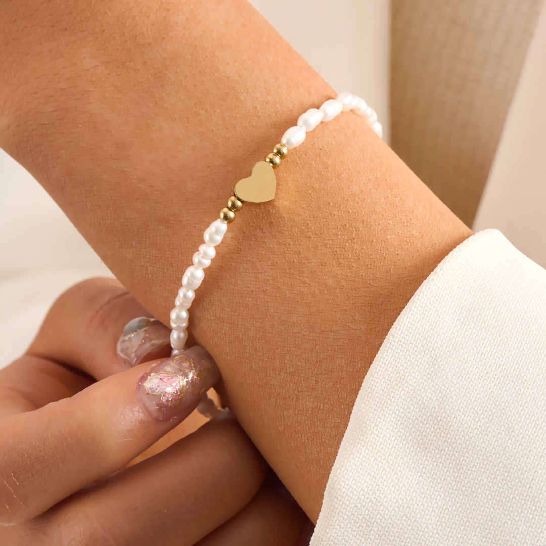 Self Love Pearl Heart Bracelet