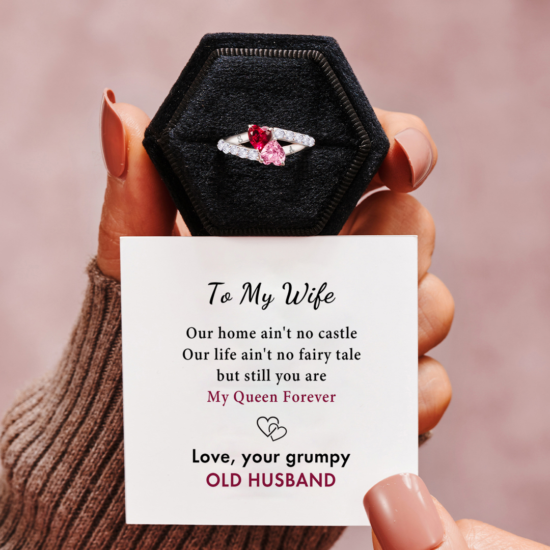 You Are My Queen Forever Double Heart Ring
