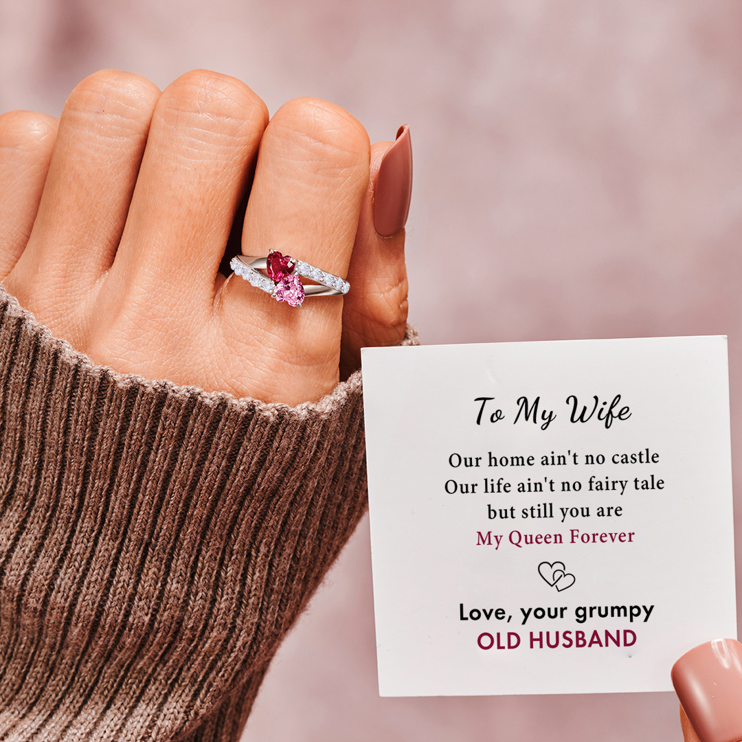 You Are My Queen Forever Double Heart Ring