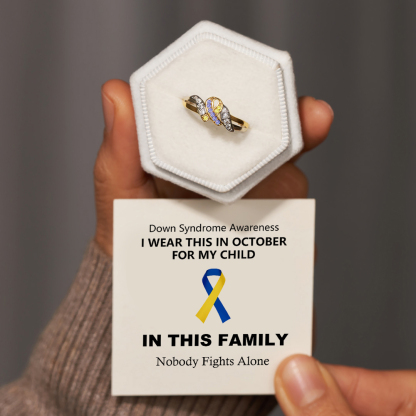 Down Syndrome Awareness Ribbon Ring