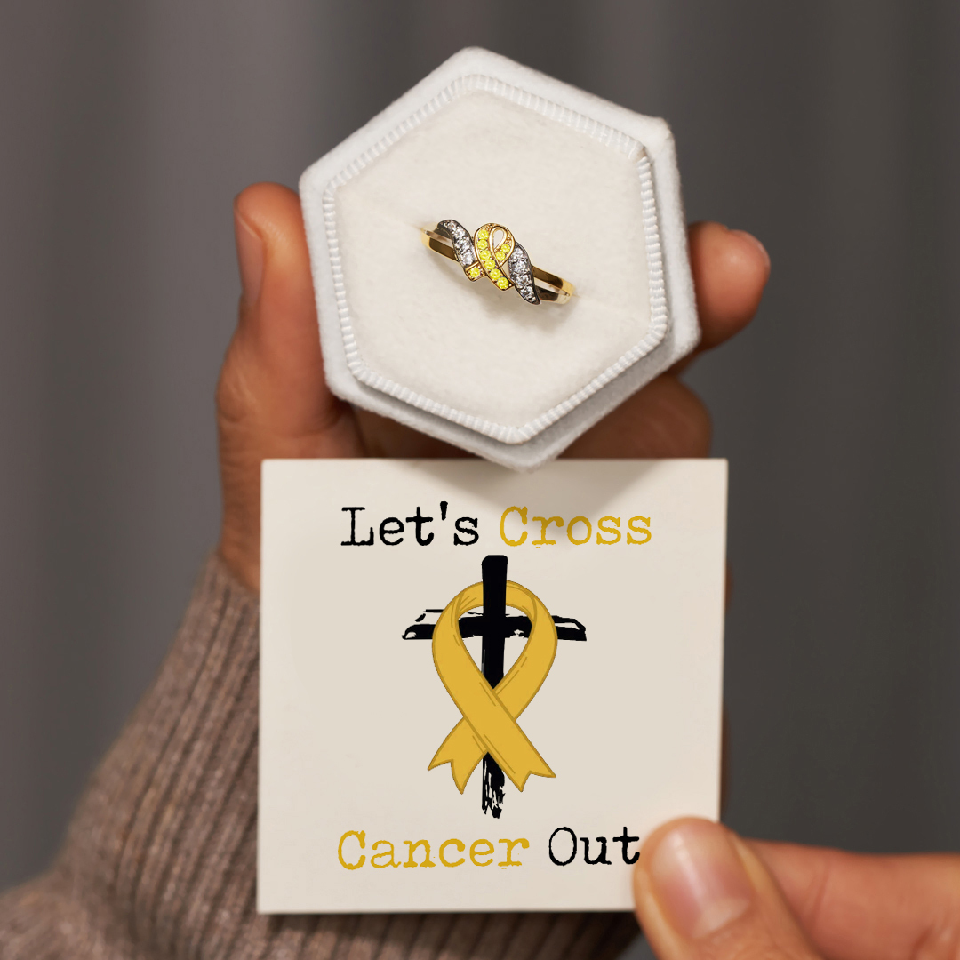 Childhood Cancer Awareness Let’s Cross Cancer Out Ribbon Ring