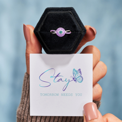 Suicide Prevention Awareness Teal &Purple Circle Ring