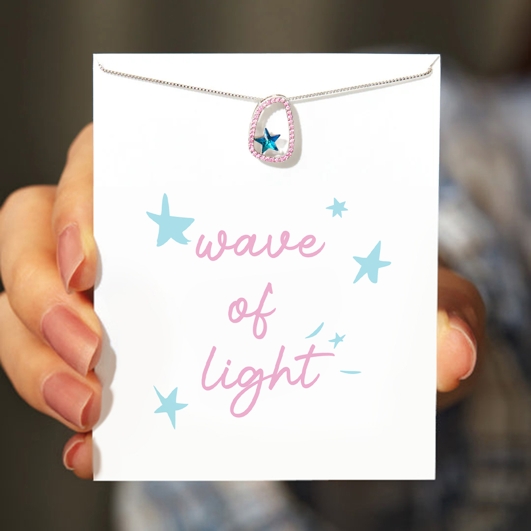 Wave of Light Blue Star Necklace