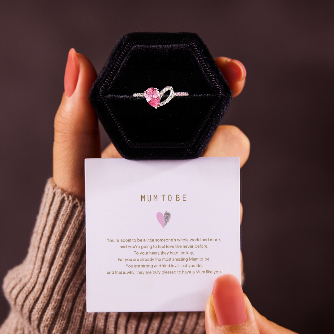 Mum to Be Love Pink Heart Ring