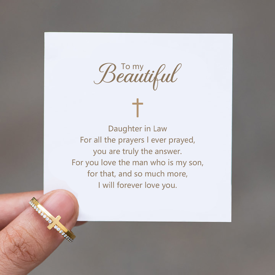 To My Daughter in Law Faith and Love Cross Ring