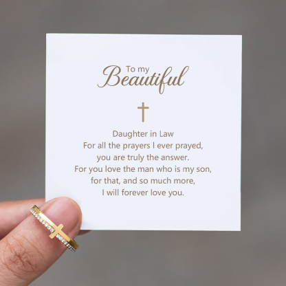 To My Daughter in Law Faith and Love Cross Ring