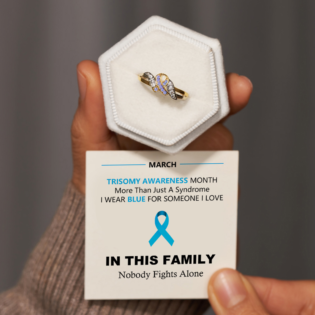 Trismoy Awareness Blue Ribbon Ring