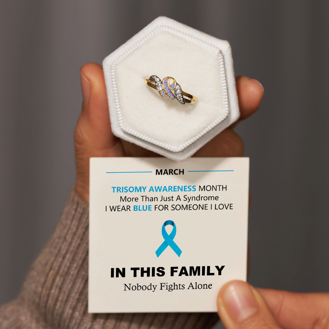 Trismoy Awareness Blue Ribbon Ring