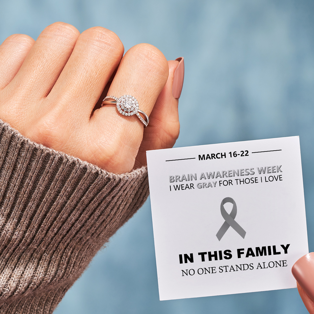 Brain Awareness Strength and Support Circle Ring