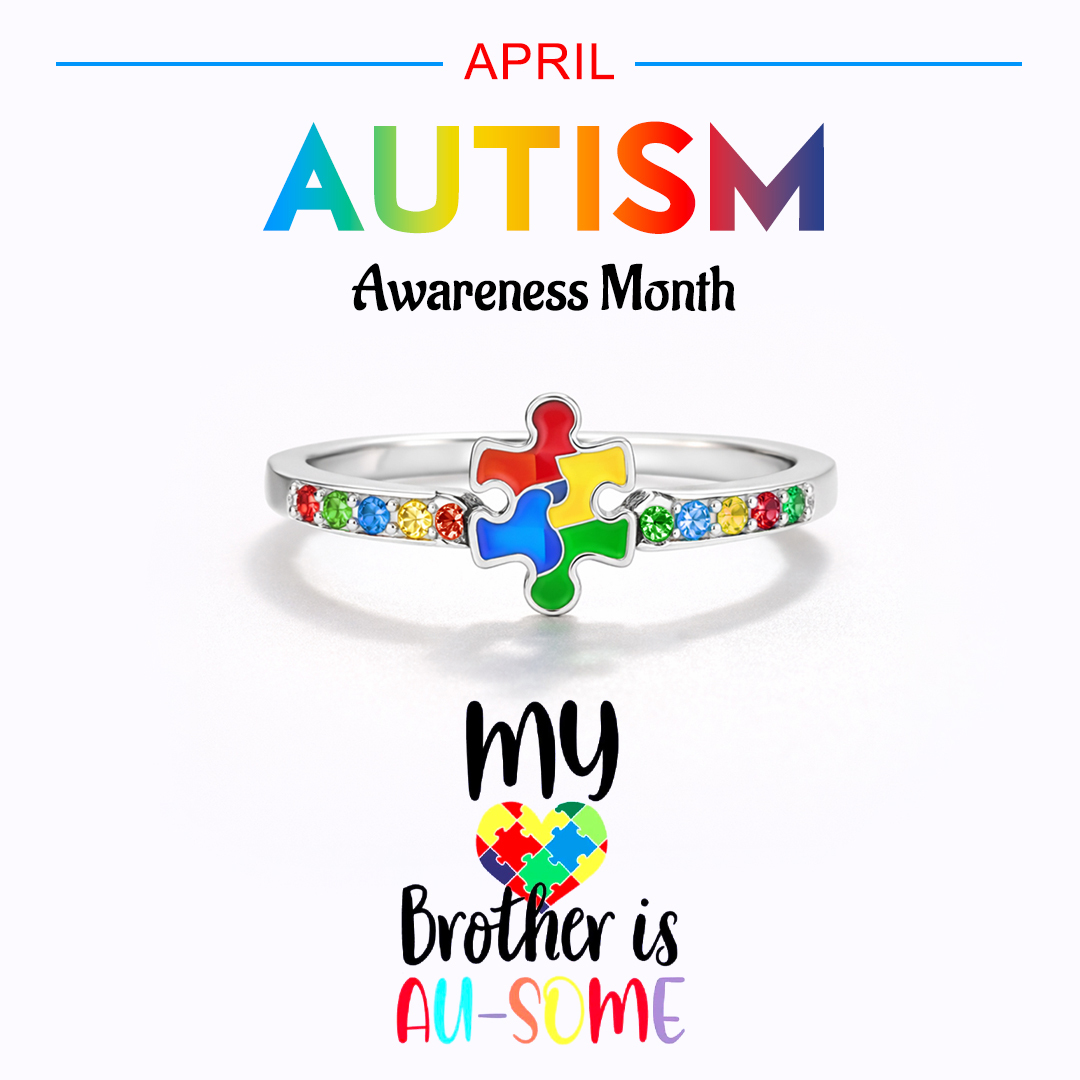 Autism Awareness Proud AU-SOME Mom Ring