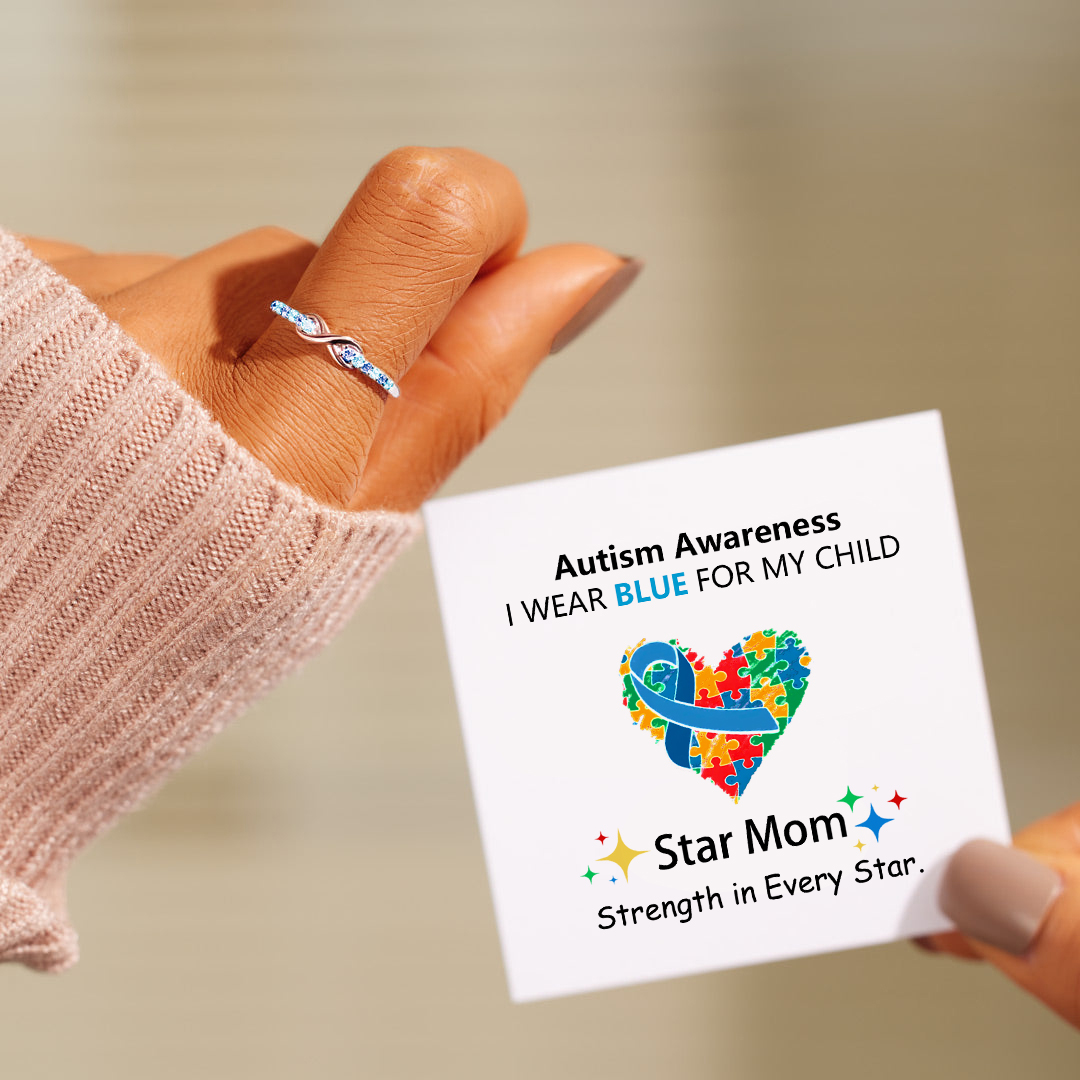 Autism Awareness Strength of My Blue Star Ring