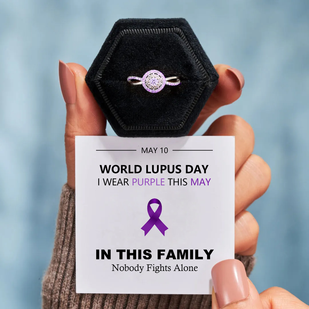 World Lupus Day Strength & Unity Purple Circle Ring